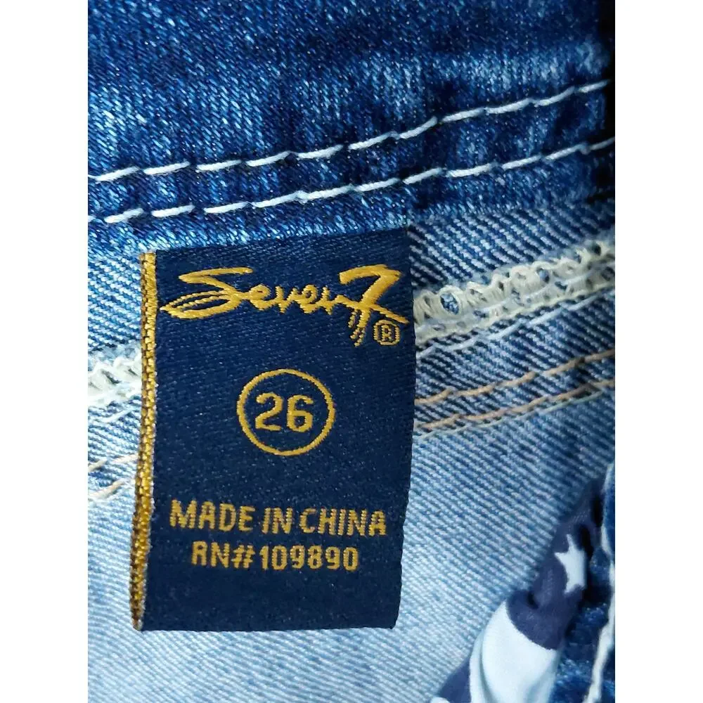 Seven7 Blue Skinny Stretch Jeans Women Size 26